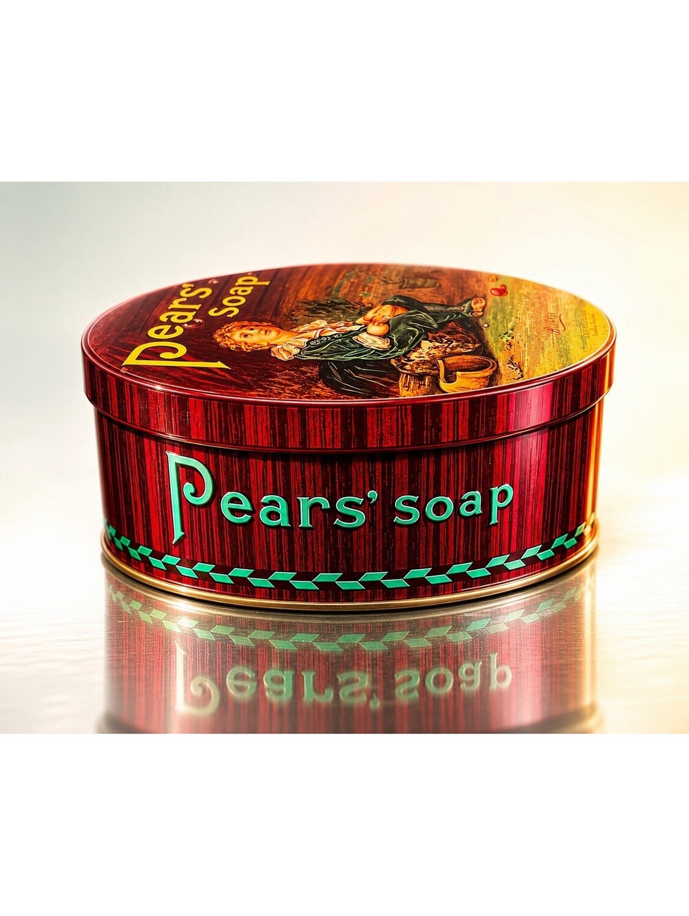 Pears Soap Replicans 1980s Bubbles Advertising Collectible Oval Tin, 6x2.5”